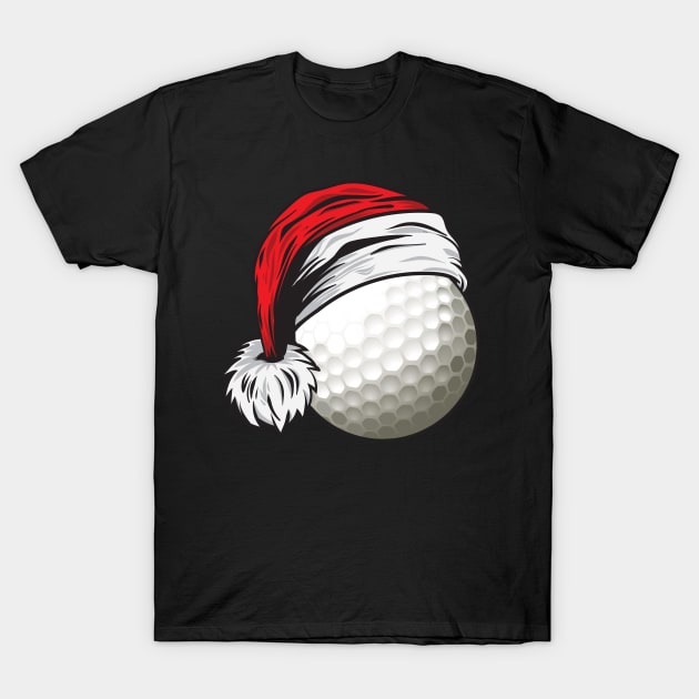 Christmas Golf Ball With Santa Hat Funny Sport X-mas graphic T-Shirt by theodoros20